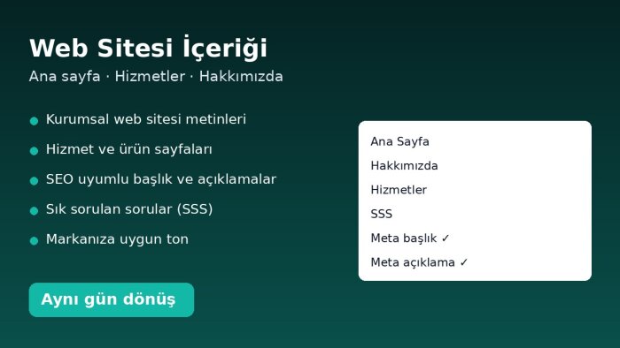 web siteniz için SEO uyumlu sayfa içerikleri yazarım