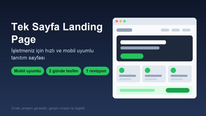 işletmeniz için hızlı, mobil uyumlu landing page yaparım