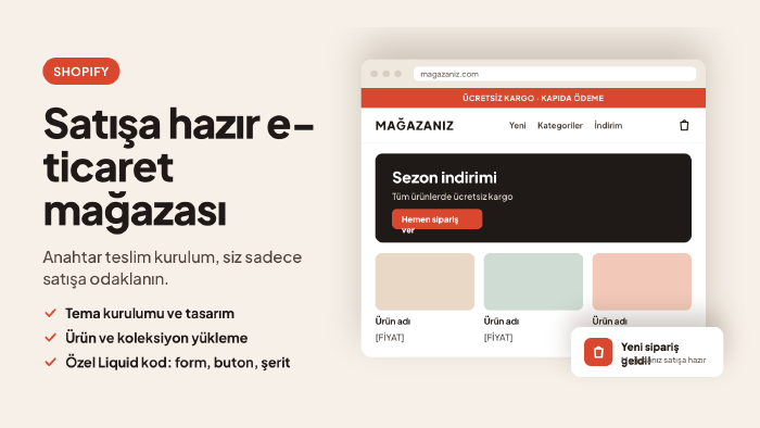 Shopify mağazanızı kurar, özel Liquid kodlar eklerim