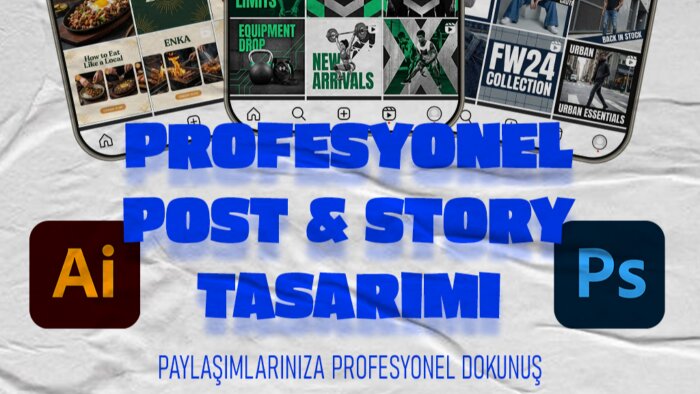 markanıza uygun post ve story tasarımı yaparım
