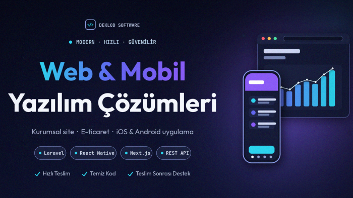 mobil uyumlu profesyonel web sitesi ve uygulama geliştiririm
