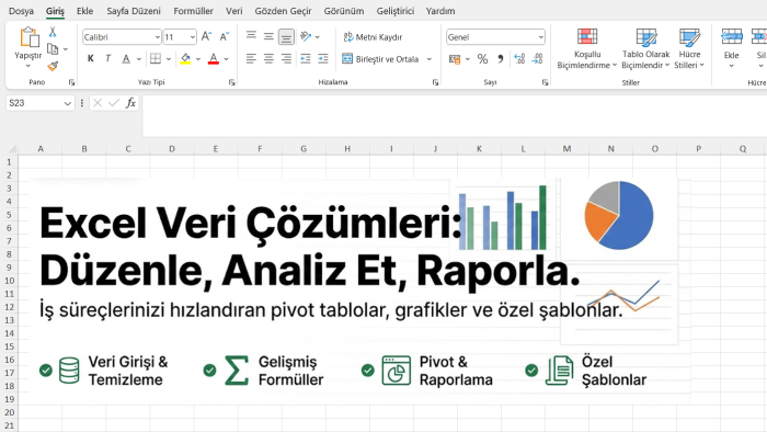 Excel’de profesyonel veri analizi ve raporlama yaparım