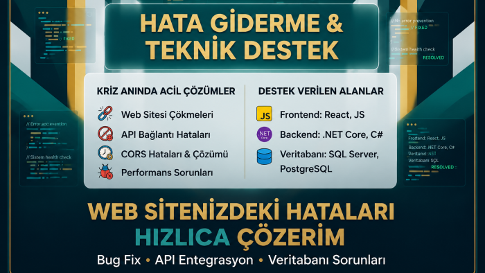 web sitenizdeki hataları hızlıca çözerim