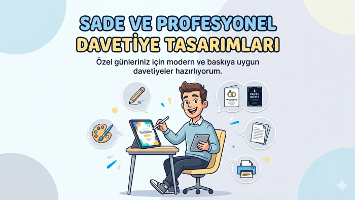 sade ve profesyonel davetiyeler hazırlarım