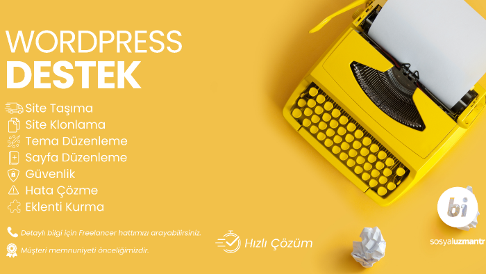 profesyonel olarak WordPress ve PHP,CSS işlerinizi yaparım