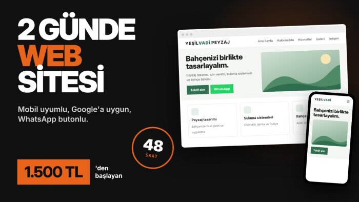işletmenize 2 günde profesyonel web sitesi kurarım