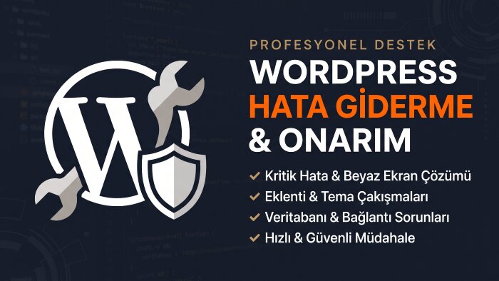 WordPress hatalarınızı ve sorunlarınızı çözerim