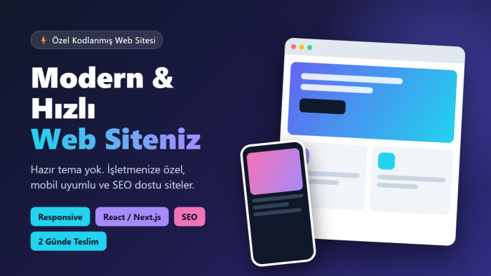 modern, hızlı ve mobil uyumlu web sitenizi kodlarım