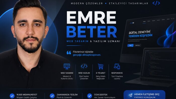 modern web siteleri ve özel yazılım çözümleri geliştiriyorum