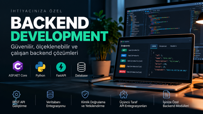 ihtiyacınıza özel backend sistemi geliştirebilirim
