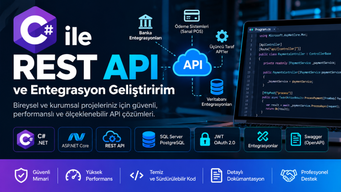 C# ile REST API ve entegrasyon geliştiririm