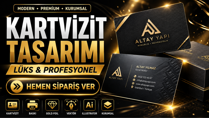 profesyonel ve modern kartvizit tasarlarım
