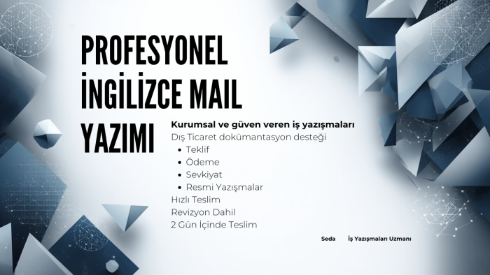 banka ve dış ticaret maillerinizi düzenlerim ve yazarım