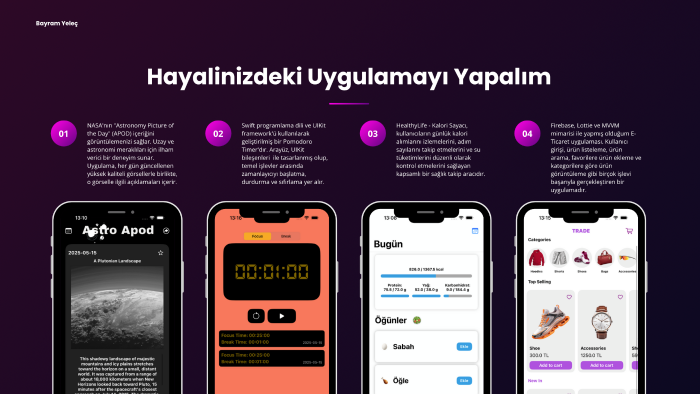 Swift ile iOS cihazlar için uygulama geliştiririm
