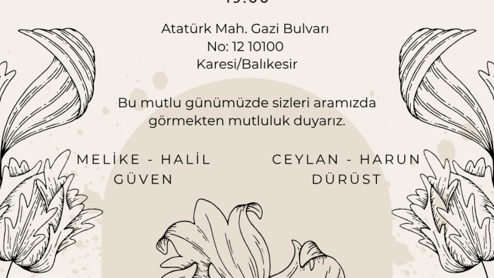 özel günleriniz için estetik davetiye tasarımları yapıyorum