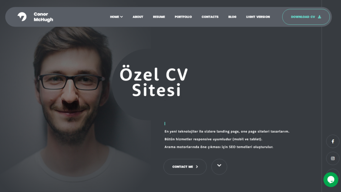 sizin için profesyonel Portföy web sitesi tasarlarım