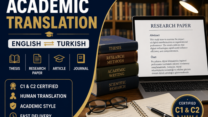 akademik metinlerinizi İngilizce Türkçe çevirebilirim