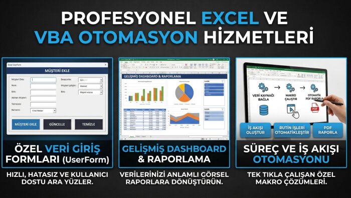 karmaşık Excel işlerinizi sizin için yapabilirim