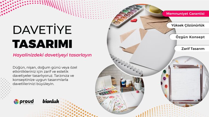 konseptinize uygun profesyonel davetiyeler tasarlarım