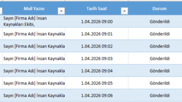 exel makroları ve otomatik mail sistemi kurabilirim