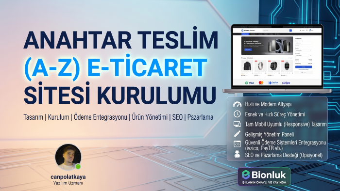 anahtar teslim (a-z) özel kodlanmış e-ticaret sitesi yaparım