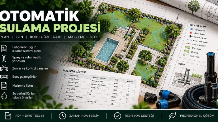 otomatik sulama projesi ve malzeme listesi hazırlarım