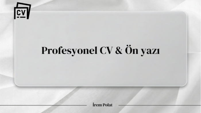 profesyonel cv ve ön yazı hazırlayabilirim