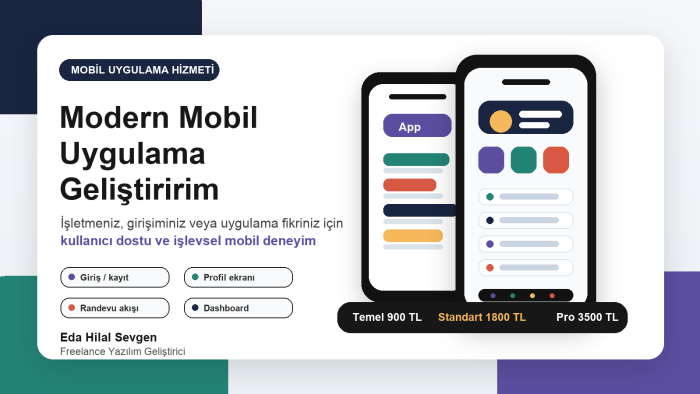 ben işletmeniz için modern mobil uygulama geliştiririm