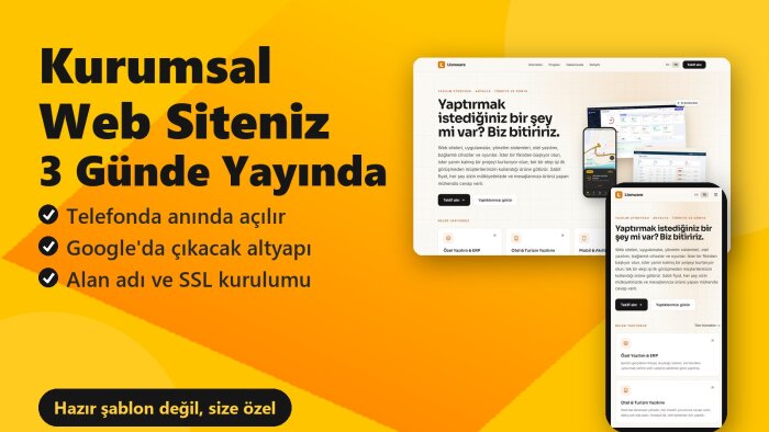 web sitenizi 1 günde anahtar teslim yaparım