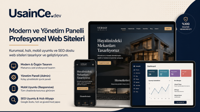 modern ve yönetim panelli profesyonel web sitesi yaparım