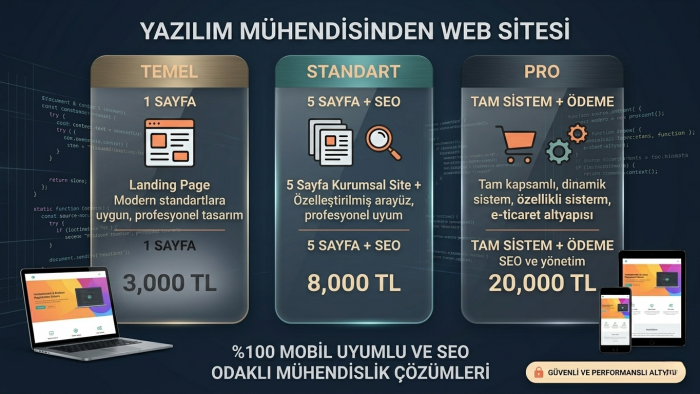  yazılım mühendisi olarak modern web sitenizi kodlarım