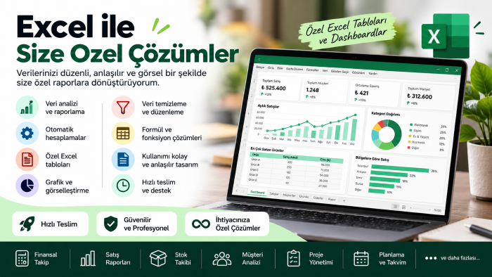 Excel tabloları ve profesyonel dashboardlar hazırlarım