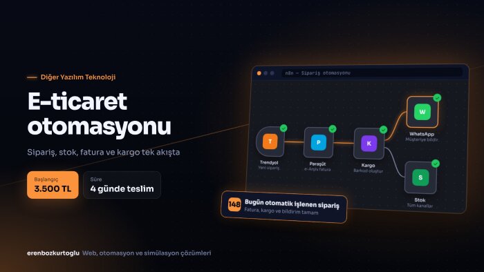 n8n ile e-ticaret sipariş ve fatura otomasyonu kurarım