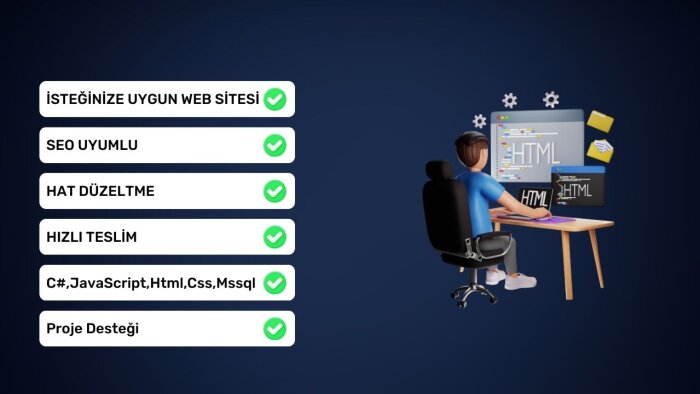 Web sitenizi isteğinize göre oluşturabilirim
