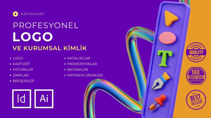 logo tasarımı içeren kurumsal kimlik paketi hazırlarım