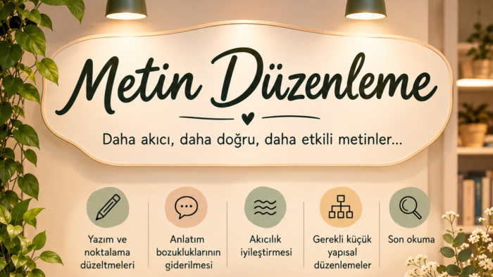 metinlerinizi düzenliyor ve anlatımınızı güçlendiriyorum