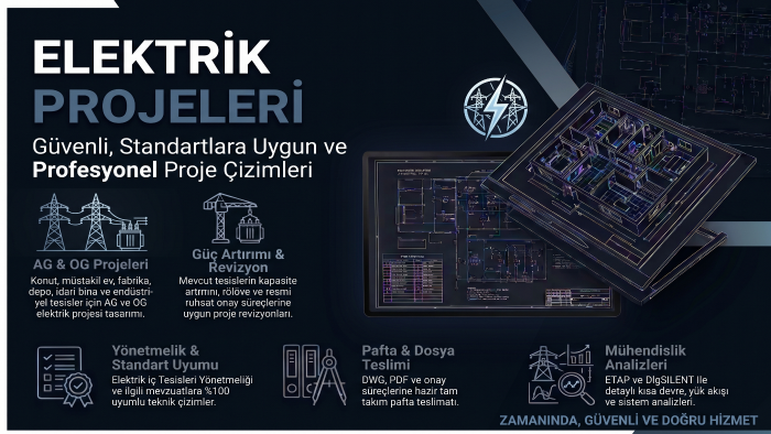 Autocad Eplan Etap ile elektrik projeleri çiziyorum