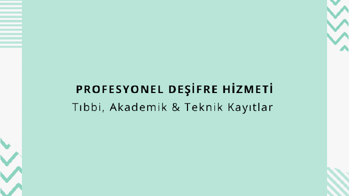 tıbbi ve profesyonel kayıtlarınızı özenle deşifre ederim