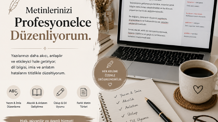 metinlerinizi profesyonel şekilde düzenleyebilirim