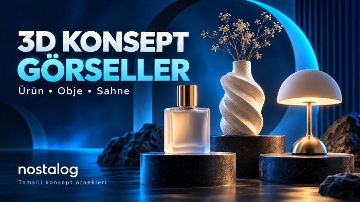ürün ve objeler için 3D konsept görseller hazırlarım