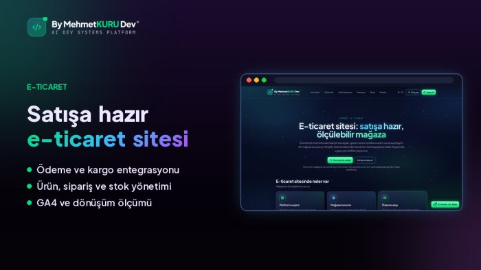 ödeme ve kargo entegrasyonlu e-ticaret sitesi kurarım