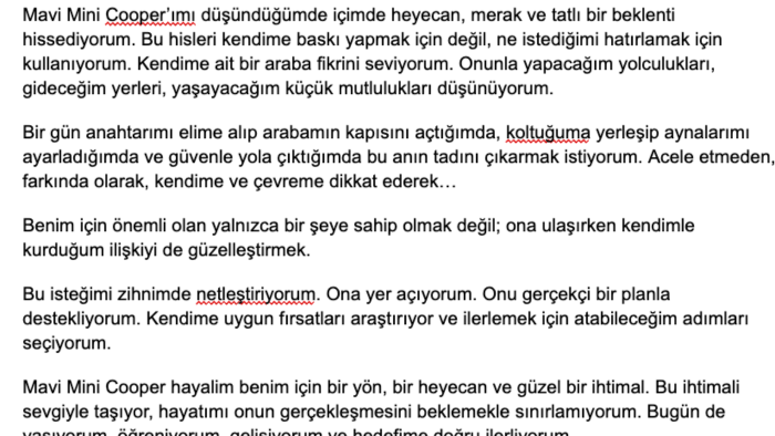 manifest cümlelerinizi yazabilirim