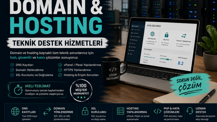 domain ve hosting sorunlarınızı profesyonelce çözerim