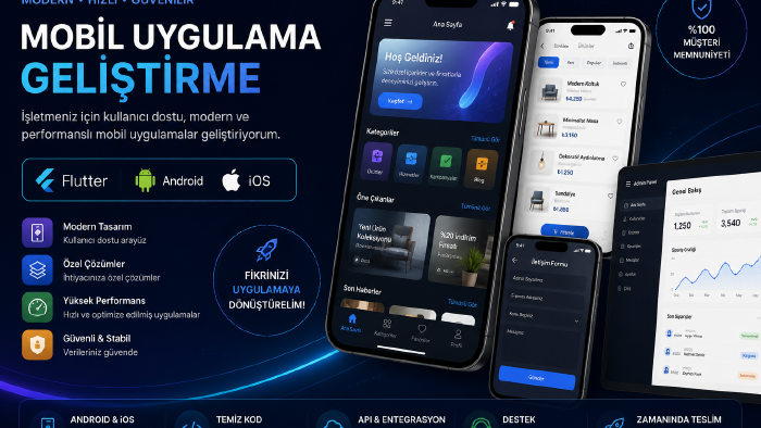 Android ve iOS mobil uygulama geliştirebilirim