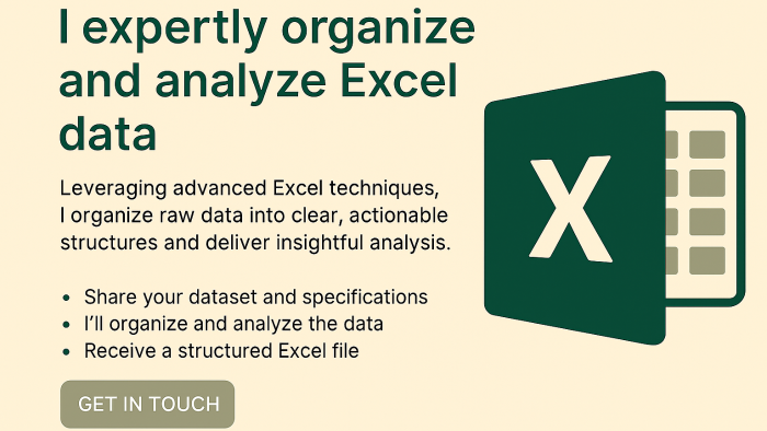 Excel işlerinizde çözüm üretirim