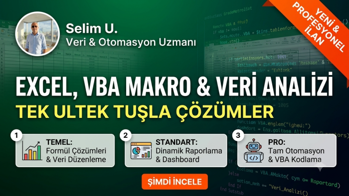 profesyonel Excel ve VBA makro çözümleri hazırlarım