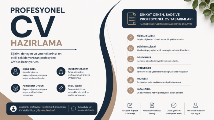 sizin için profesyonel CV hazırlayabilirim