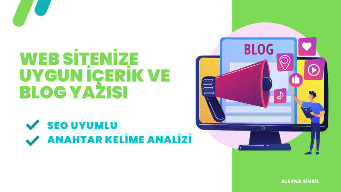 web siteniz için içerik ve blog yazıları yazabilirim