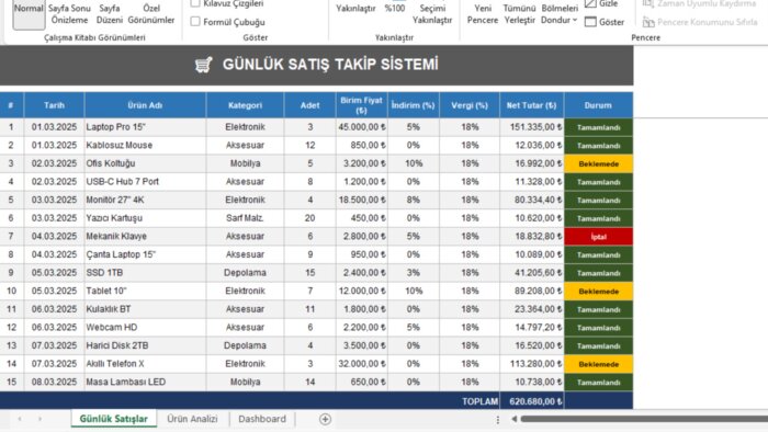 excel ile ilgili detaylı çalışmalar yaparım