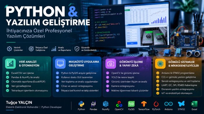python ile ihtiyacınıza özel yazılım geliştiririm